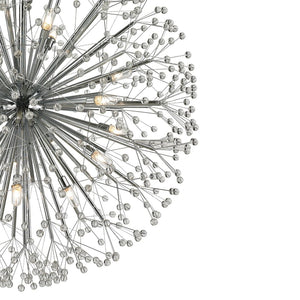 Atlas Starburst Chandelier - Iconic Mid-Century Modern Design with 16 Lights & Crystal Sphere Accents Polished Chrome 36'' CL11347-CH
