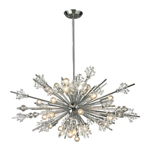 Atlas Starburst Chandelier - 15-Light Mid-Century Modern Design for Stunning Indoor Illumination & Style Polished Chrome 36'' CL11348-CH