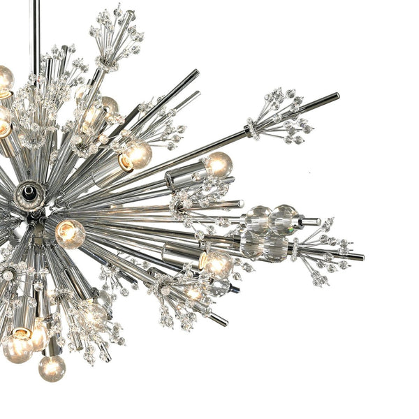 Atlas Starburst Chandelier - 15-Light Mid-Century Modern Design for Stunning Indoor Illumination & Style Polished Chrome 36'' CL11348-CH
