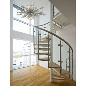Atlas Starburst Chandelier - 15-Light Mid-Century Modern Design for Stunning Indoor Illumination & Style Polished Chrome 36'' CL11348-CH