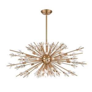 Atlas Starburst Chandelier - 15-Light Mid-Century Modern Design for Stunning Indoor Illumination & Style Satin Brass 48'' CL11349-BS