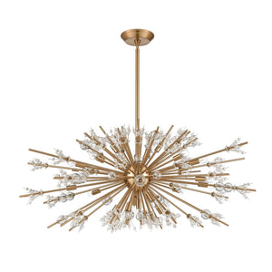 Atlas Starburst Chandelier - 15-Light Mid-Century Modern Design for Stunning Indoor Illumination & Style Satin Brass 48'' CL11349-BS