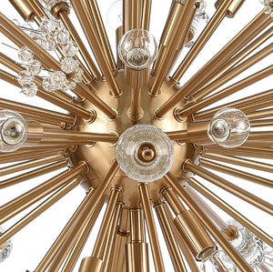 Atlas Starburst Chandelier - 15-Light Mid-Century Modern Design for Stunning Indoor Illumination & Style Satin Brass 48'' CL11349-BS
