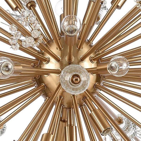 Atlas Starburst Chandelier - 15-Light Mid-Century Modern Design for Stunning Indoor Illumination & Style Satin Brass 48'' CL11349-BS
