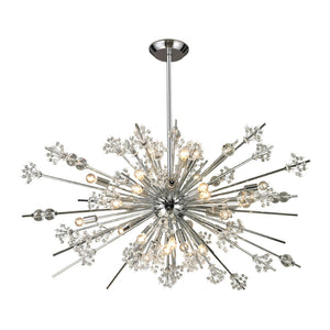 Atlas Starburst Chandelier - 15-Light Mid-Century Modern Design for Stunning Indoor Illumination & Style Polished Chrome 48'' CL11349-CH