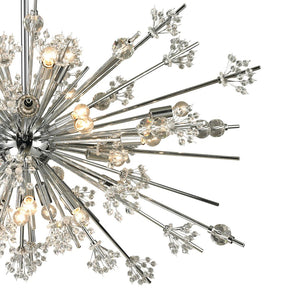 Atlas Starburst Chandelier - 15-Light Mid-Century Modern Design for Stunning Indoor Illumination & Style Polished Chrome 48'' CL11349-CH