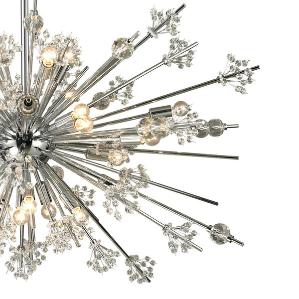 Atlas Starburst Chandelier - 15-Light Mid-Century Modern Design for Stunning Indoor Illumination & Style Polished Chrome 48'' CL11349-CH