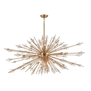 Atlas Starburst Chandelier - 15-Light Mid-Century Modern Design for Stunning Indoor Illumination & Style Satin Brass 72'' CL11350-BS