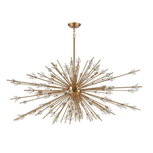 Atlas Starburst Chandelier - 15-Light Mid-Century Modern Design for Stunning Indoor Illumination & Style Satin Brass 72'' CL11350-BS