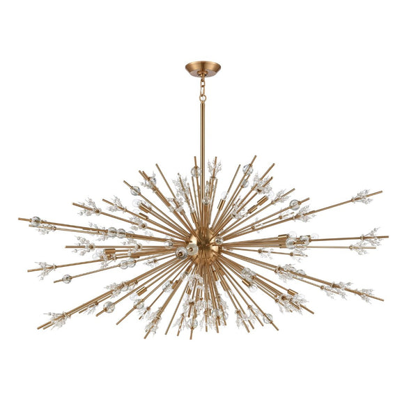 Atlas Starburst Chandelier - 15-Light Mid-Century Modern Design for Stunning Indoor Illumination & Style Satin Brass 72'' CL11350-BS