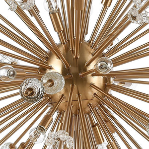 Atlas Starburst Chandelier - 15-Light Mid-Century Modern Design for Stunning Indoor Illumination & Style Satin Brass 72'' CL11350-BS