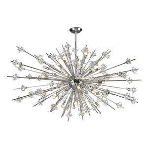 Atlas Starburst Chandelier - 15-Light Mid-Century Modern Design for Stunning Indoor Illumination & Style Polished Chrome 72'' CL11350-CH