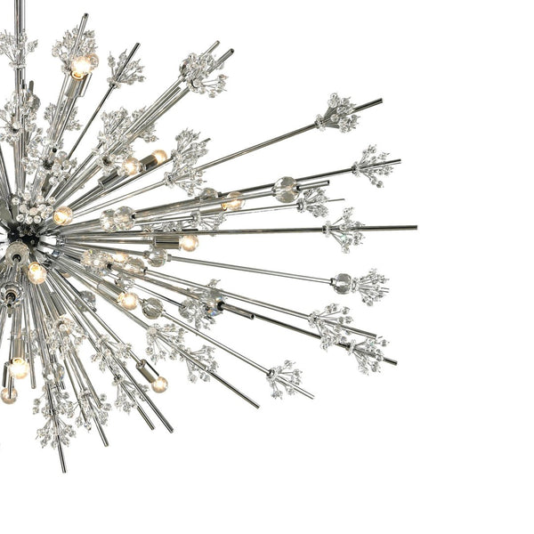 Atlas Starburst Chandelier - 15-Light Mid-Century Modern Design for Stunning Indoor Illumination & Style Polished Chrome 72'' CL11350-CH