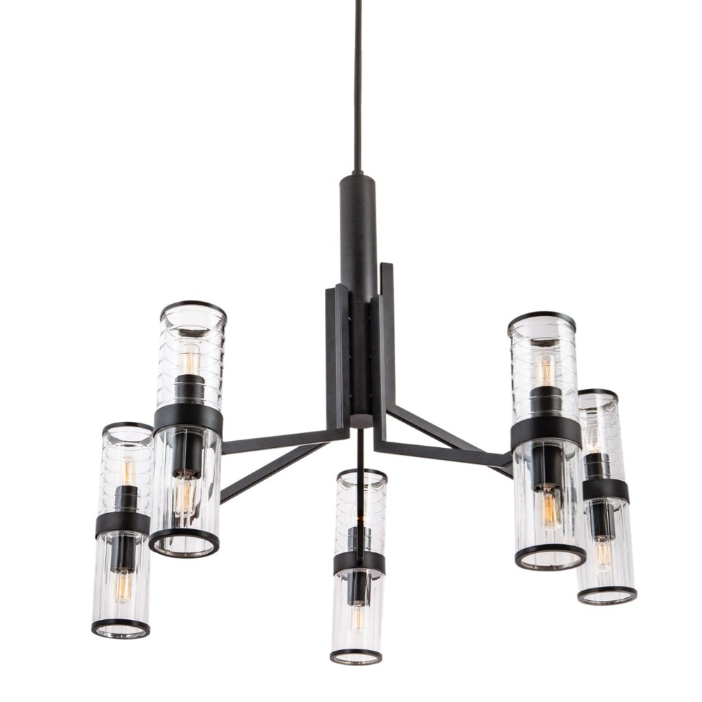 Atlas Stripe 10-Light Chandelier - Bold Contemporary Design with Dual Glass Shades for Modern Spaces Satin Brass CL11352-BS