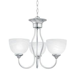 Atlas Tahoe 3-Light Chandelier - Elegant Traditional Design with Bell Glass Shades for Inviting Ambiance Brushed Nickel 19'' CL11357-NK