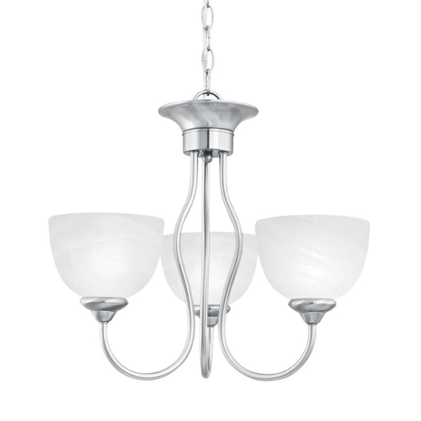 Atlas Tahoe 3-Light Chandelier - Elegant Traditional Design with Bell Glass Shades for Inviting Ambiance Brushed Nickel 19'' CL11357-NK