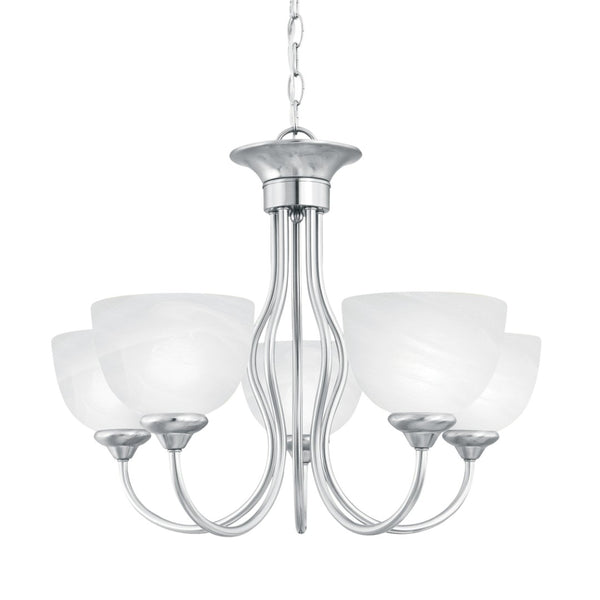 Atlas Tahoe 3-Light Chandelier - Elegant Traditional Design with Bell Glass Shades for Inviting Ambiance Brushed Nickel 24'' CL11358-NK