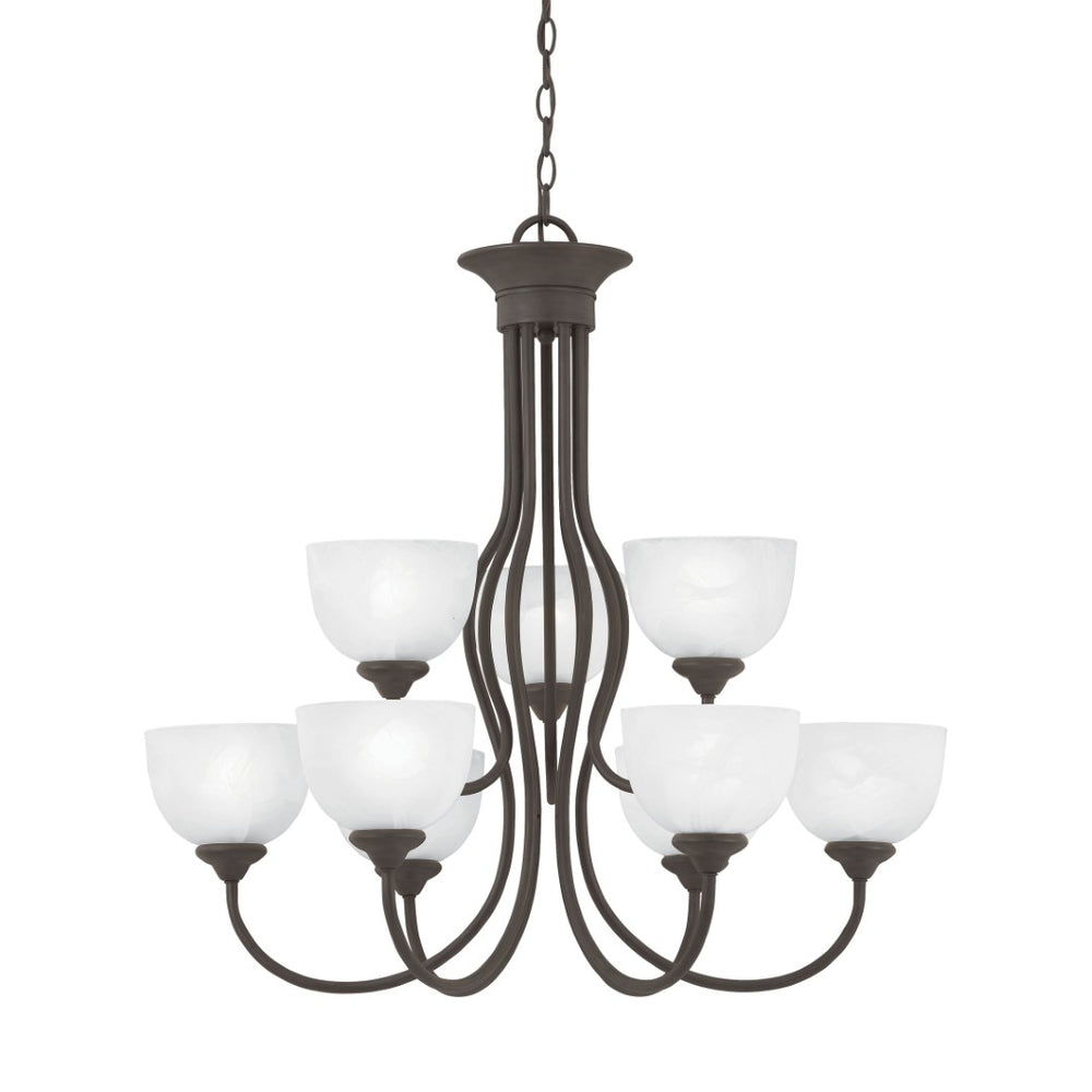 Atlas Tahoe 30" Wide 9-Light Chandelier - Elegant Traditional Design with Bell Shades for Timeless Charm Painted Bronze CL11359-BZ