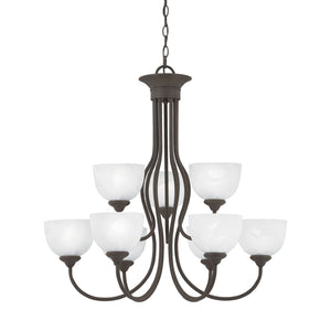 Atlas Tahoe 30" Wide 9-Light Chandelier - Elegant Traditional Design with Bell Shades for Timeless Charm Painted Bronze CL11359-BZ