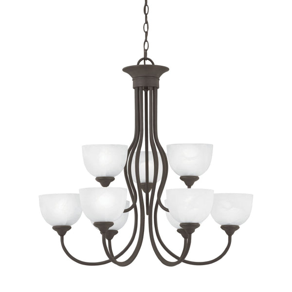 Atlas Tahoe 30" Wide 9-Light Chandelier - Elegant Traditional Design with Bell Shades for Timeless Charm Painted Bronze CL11359-BZ
