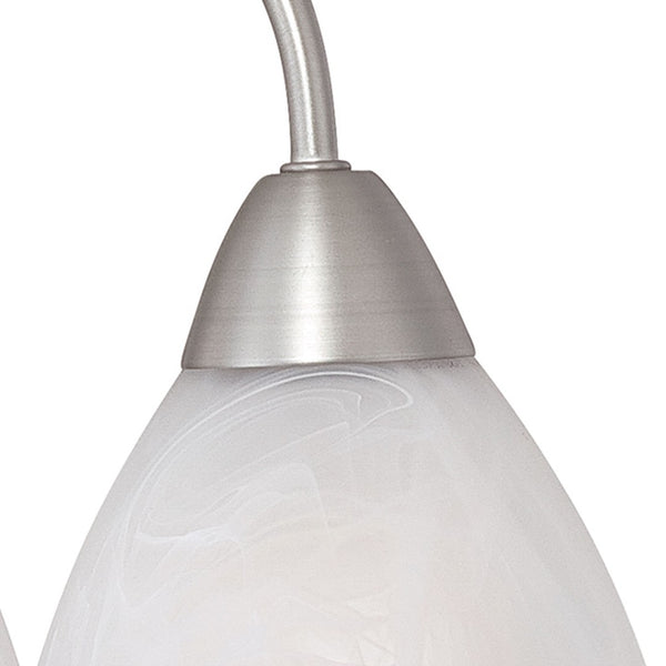 Atlas Tia Transitional Three-Light Chandelier with Frosted Glass Shades for Elegant Indoor Ambiance Matte Nickel 17.75'' CL11360-NK