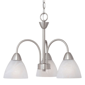 Atlas Tia Transitional Three-Light Chandelier with Frosted Glass Shades for Elegant Indoor Ambiance Matte Nickel 17.75'' CL11360-NK