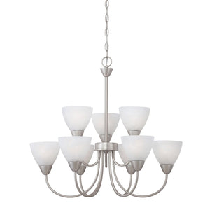 Atlas Tia Transitional Three-Light Chandelier with Frosted Glass Shades for Elegant Indoor Ambiance Matte Nickel 25.98'' CL11362-NK