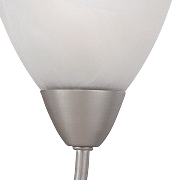 Atlas Tia Transitional Three-Light Chandelier with Frosted Glass Shades for Elegant Indoor Ambiance Matte Nickel 25.98'' CL11362-NK