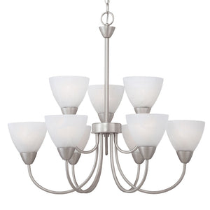 Atlas Tia Transitional Three-Light Chandelier with Frosted Glass Shades for Elegant Indoor Ambiance Matte Nickel 25.98'' CL11362-NK