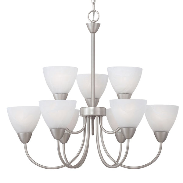 Atlas Tia Transitional Three-Light Chandelier with Frosted Glass Shades for Elegant Indoor Ambiance Matte Nickel 25.98'' CL11362-NK