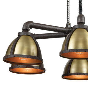Atlas Torque 36" Wide 6-Light Chandelier - Industrial Vintage Charm with Adjustable Height for Any Space CL11363-BZ