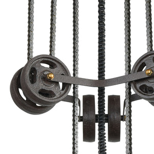 Atlas Torque 36" Wide 6-Light Chandelier - Industrial Vintage Charm with Adjustable Height for Any Space CL11363-BZ
