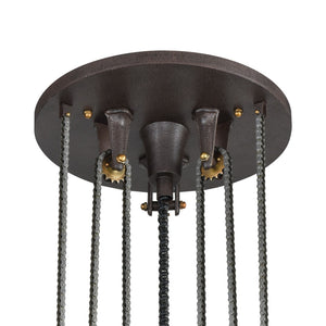 Atlas Torque 36" Wide 6-Light Chandelier - Industrial Vintage Charm with Adjustable Height for Any Space CL11363-BZ