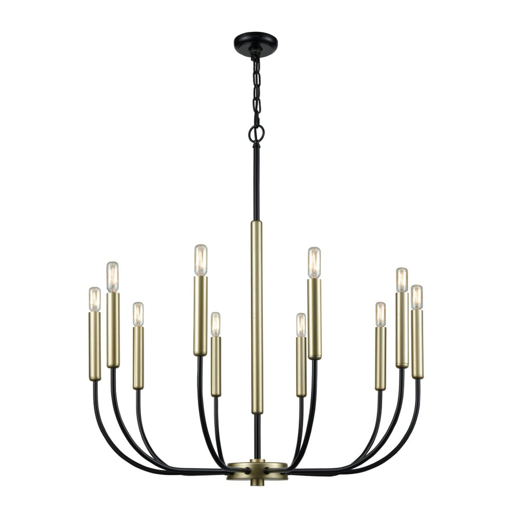Atlas Transatlantique 34" Wide 10-Light Chandelier - Victorian Elegance with Modern Minimalist Touches CL11364-BK