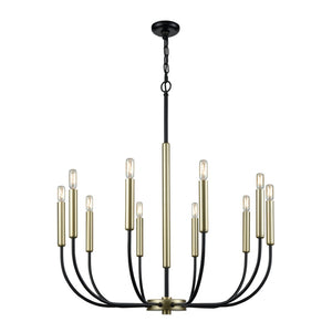 Atlas Transatlantique 34" Wide 10-Light Chandelier - Victorian Elegance with Modern Minimalist Touches CL11364-BK