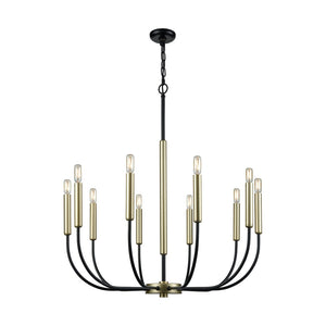 Atlas Transatlantique 34" Wide 10-Light Chandelier - Victorian Elegance with Modern Minimalist Touches CL11364-BK