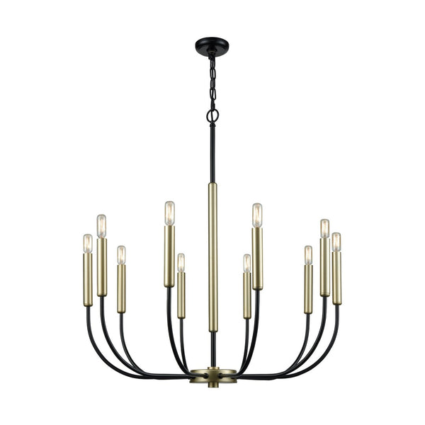 Atlas Transatlantique 34" Wide 10-Light Chandelier - Victorian Elegance with Modern Minimalist Touches CL11364-BK