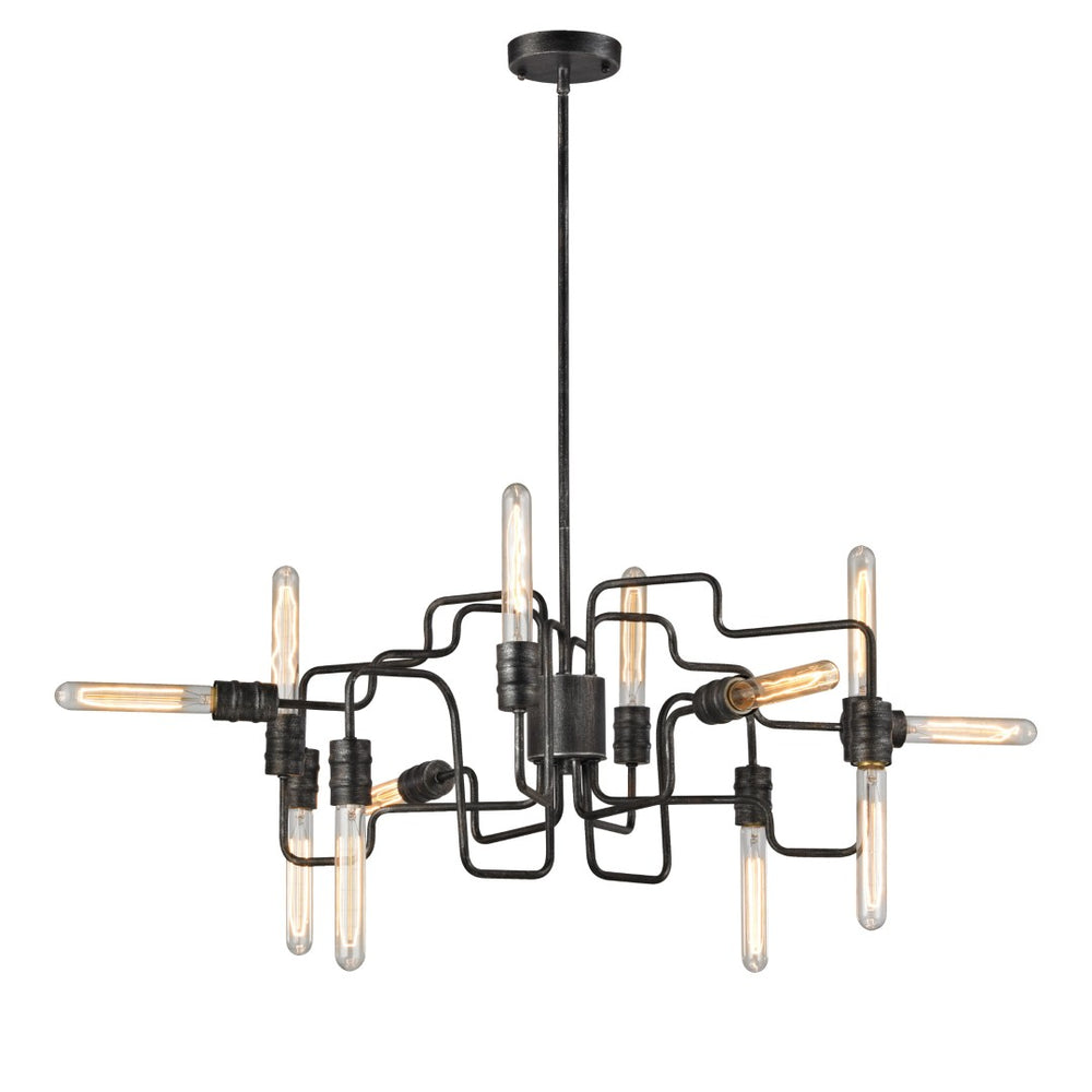 Atlas Transit 29'' Wide 12-Light Chandelier - Sculptural Silvered Graphite for Modern Elegance & Style CL11365-BK