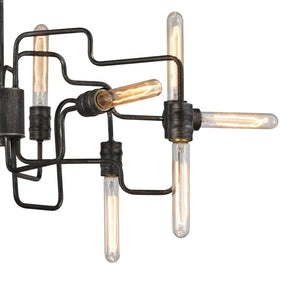 Atlas Transit 29'' Wide 12-Light Chandelier - Sculptural Silvered Graphite for Modern Elegance & Style CL11365-BK