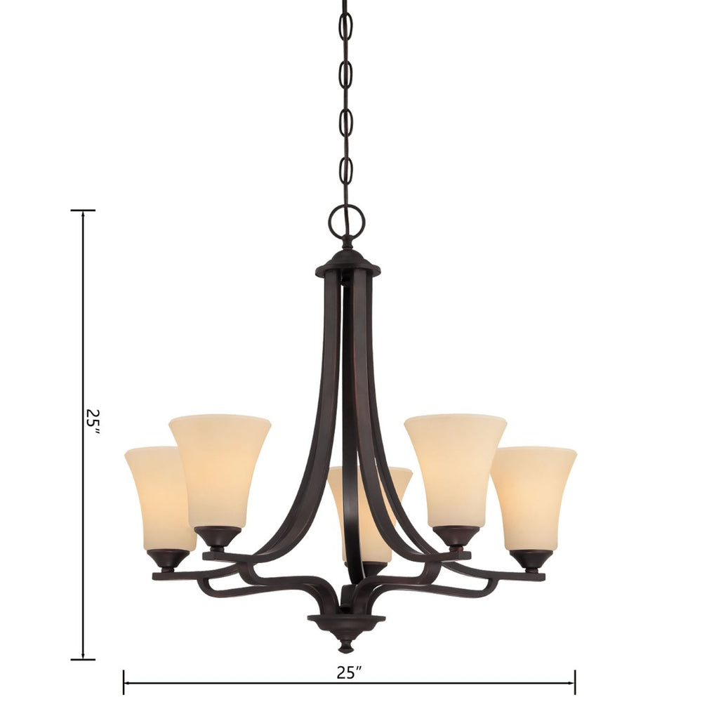 Atlas Treme 3-Light Chandelier – Timeless Transitional Design with Elegant Curves and Softly Diffused Light Espresso 25'' CL11368-BN