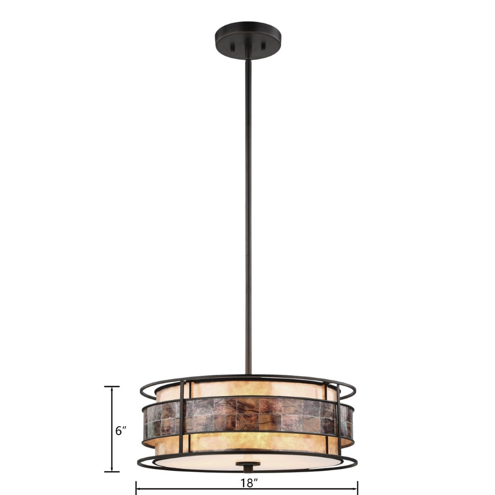 Atlas Tremont 18'' Wide 3-Light Chandelier - Elegant Tiffany Bronze with Mica Shades for Modern Spaces CL11370-BZ