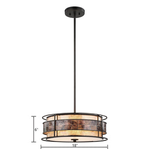 Atlas Tremont 18'' Wide 3-Light Chandelier - Elegant Tiffany Bronze with Mica Shades for Modern Spaces CL11370-BZ