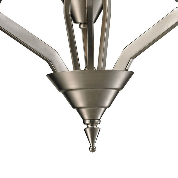 Atlas Tribecca 3-Light Chandelier - Modern Transitional Design with Cone Glass Shades for Stylish Interiors Brushed Nickel 21'' CL11371-NK