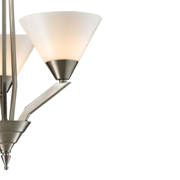 Atlas Tribecca 3-Light Chandelier - Modern Transitional Design with Cone Glass Shades for Stylish Interiors Brushed Nickel 21'' CL11371-NK