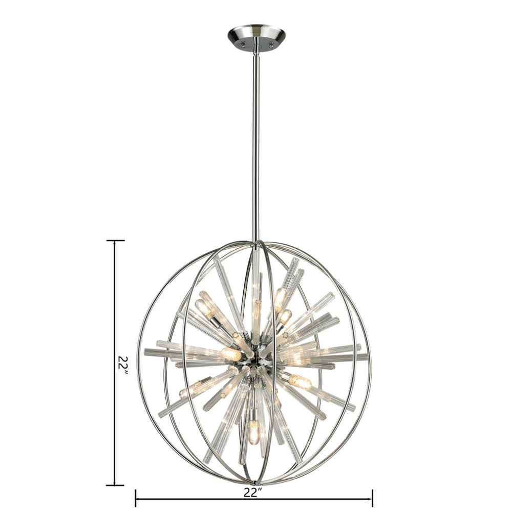 Atlas Twilight 22" Wide 10-Light Chandelier - Striking Polished Chrome Design for Modern Elegance CL11375-CH