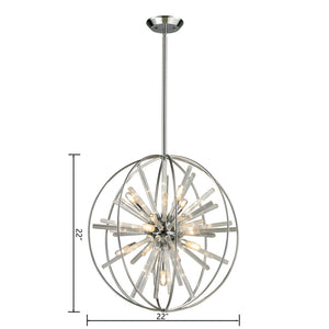 Atlas Twilight 22" Wide 10-Light Chandelier - Striking Polished Chrome Design for Modern Elegance CL11375-CH