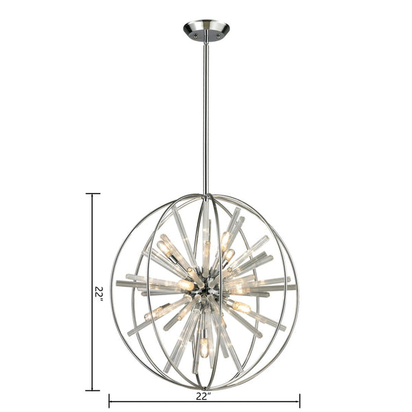 Atlas Twilight 22" Wide 10-Light Chandelier - Striking Polished Chrome Design for Modern Elegance CL11375-CH
