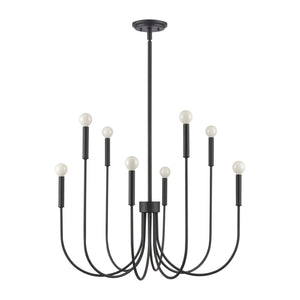Atlas Ulla 28'' Wide 8-Light Chandelier – Modern Elegance for Dining Rooms and Living Spaces, Timeless Design Matte Black CL11376-BK