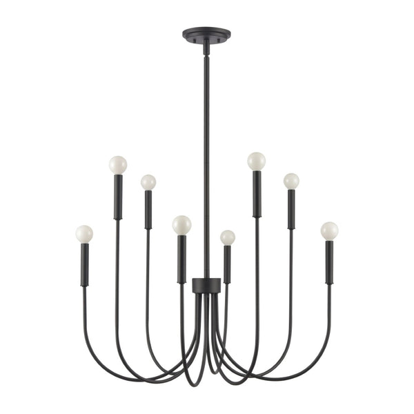 Atlas Ulla 28'' Wide 8-Light Chandelier – Modern Elegance for Dining Rooms and Living Spaces, Timeless Design Matte Black CL11376-BK