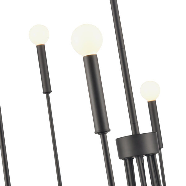 Atlas Ulla 28'' Wide 8-Light Chandelier – Modern Elegance for Dining Rooms and Living Spaces, Timeless Design Matte Black CL11376-BK